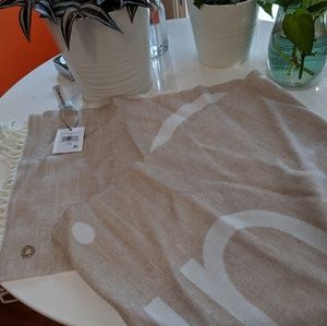 Calvin Klein big logo fringe scarf